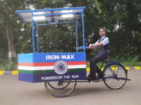 A Solar Ironing Cart Invented By A Teen! thumbnail